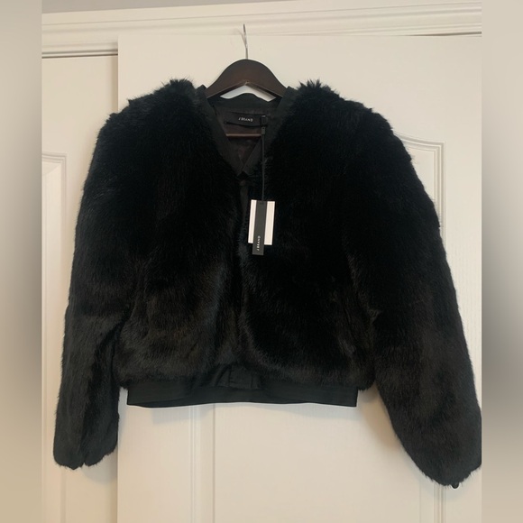J Brand Ashbey faux fur jacket in Black size Small - Picture 2 of 4